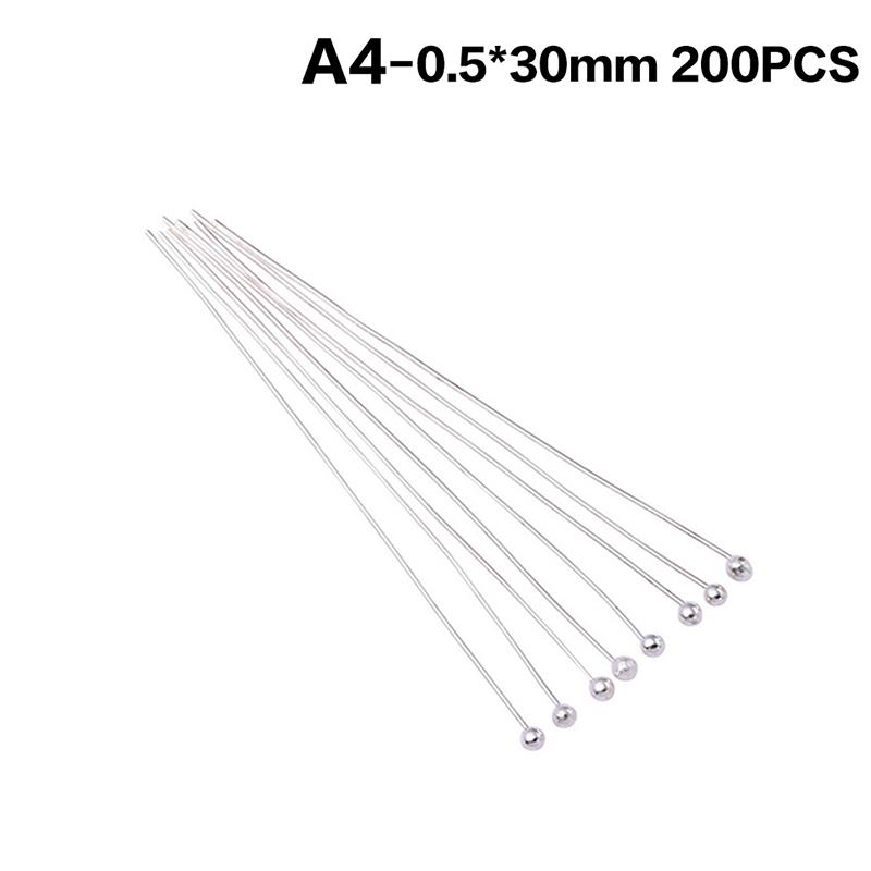 200Pcs Metal Ball Head Pins Gold Silver Durable Rustproof For Diy Jewelry Making Earring Necklace Craft Projects