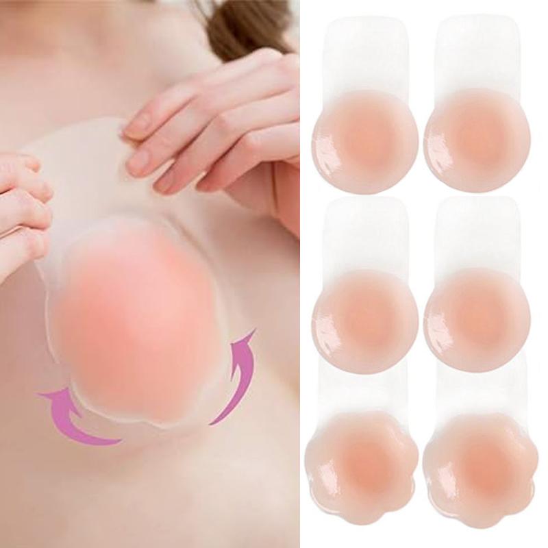 Women Invisible Lift Up Self-Adhesive Nipple Cover Silicone Reusable Nipple Cover Chest Paste Push Up Party Dress Strapless Bras