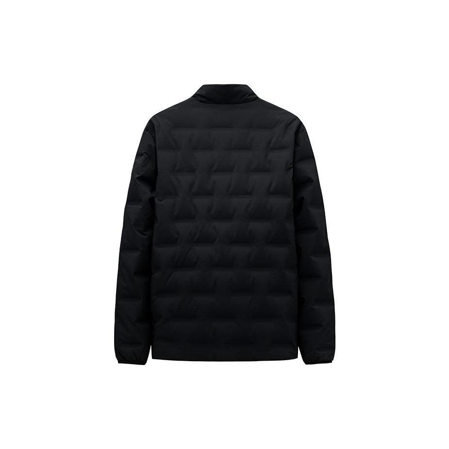 Anta Solid Color Zipper Stand Collar Long Sleeve Down Jacket Men Outerwear Basic-Black 952347914-5