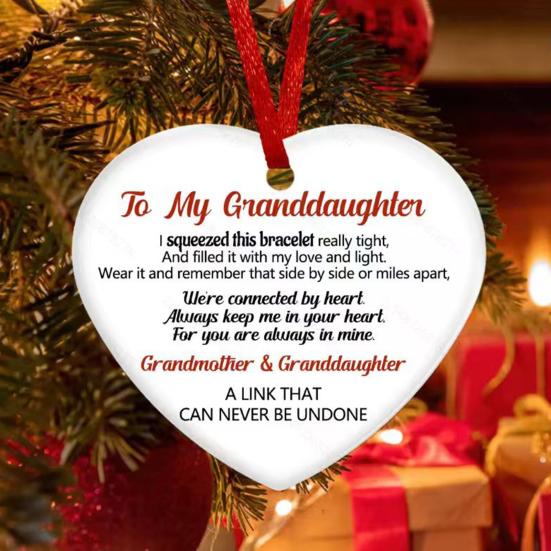 Memorial Christmas Ornaments Hug from Heaven Heart Shaped Christmas Tree Ornament Sympathy Gifts for Loss of Loved One