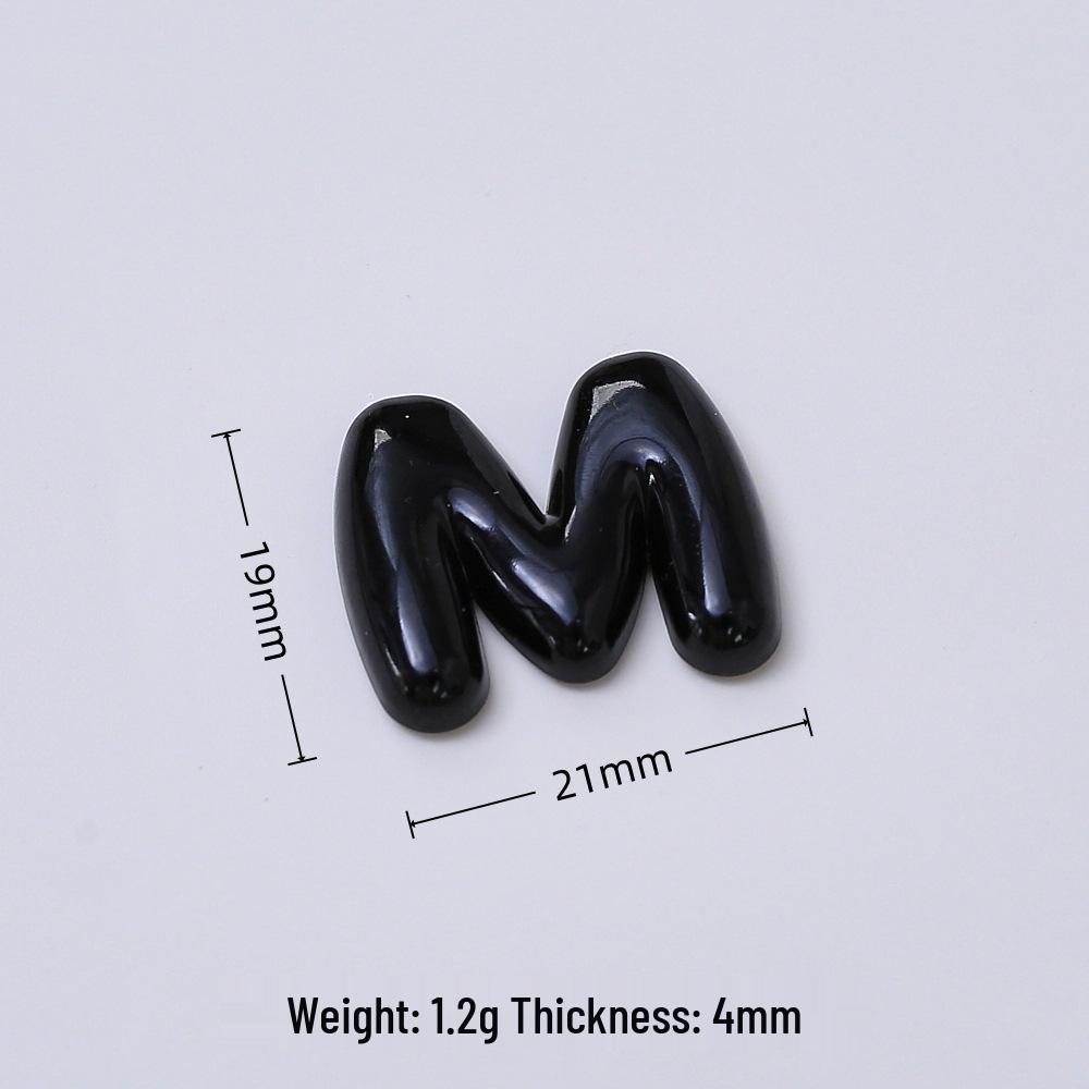 Multi-color Shiny M Letter DIY Jewelry Accessories: Cream Glue Resin Hair Clip Material Pack