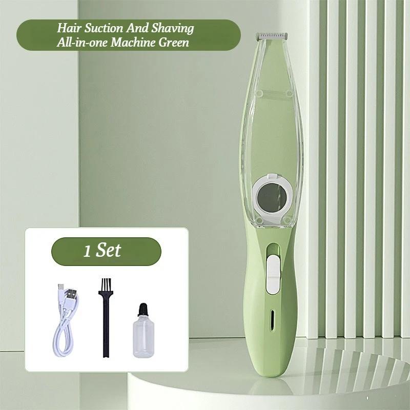 

2 in 1 Professional Hair Clipper Dogs With Vacuum Cleaner For Pet Grooming Kit Cat Shaving Feet Hair Electric Pusher Dog Trimmer зелёный