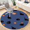1pc Pumpkin Cats Office Round Area Rug, Under Office Chairs Bedroom Living Room Home Decor, Room Deco, Available in Various Sizes