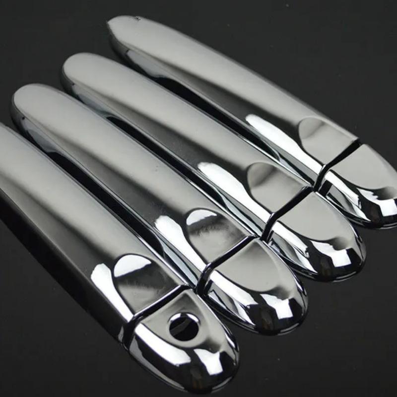 Door Handle Cover For Nissan March Micra K13 2010-2015 Carbon Fiber Chrome Car Trim Stickers Car Styling Accessories