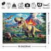 Vulkan T-Rex Dinosaurier Wandteppich, Jurassische Dschungellandschaft Wanddekoration für Jungenzimmer & Thematische Geburtstagsparty