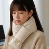 Windproof Down Cotton Scarf Solid Color Thermal Warm Scarf Fashion Winter Cross Scarf  Outdoor
