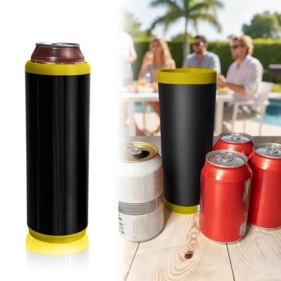 Dual Can Holder for Beer Soda Insulated PLA Can Cooler with Ergonomic Grip Quick Reload Outdoor Event Accessory
