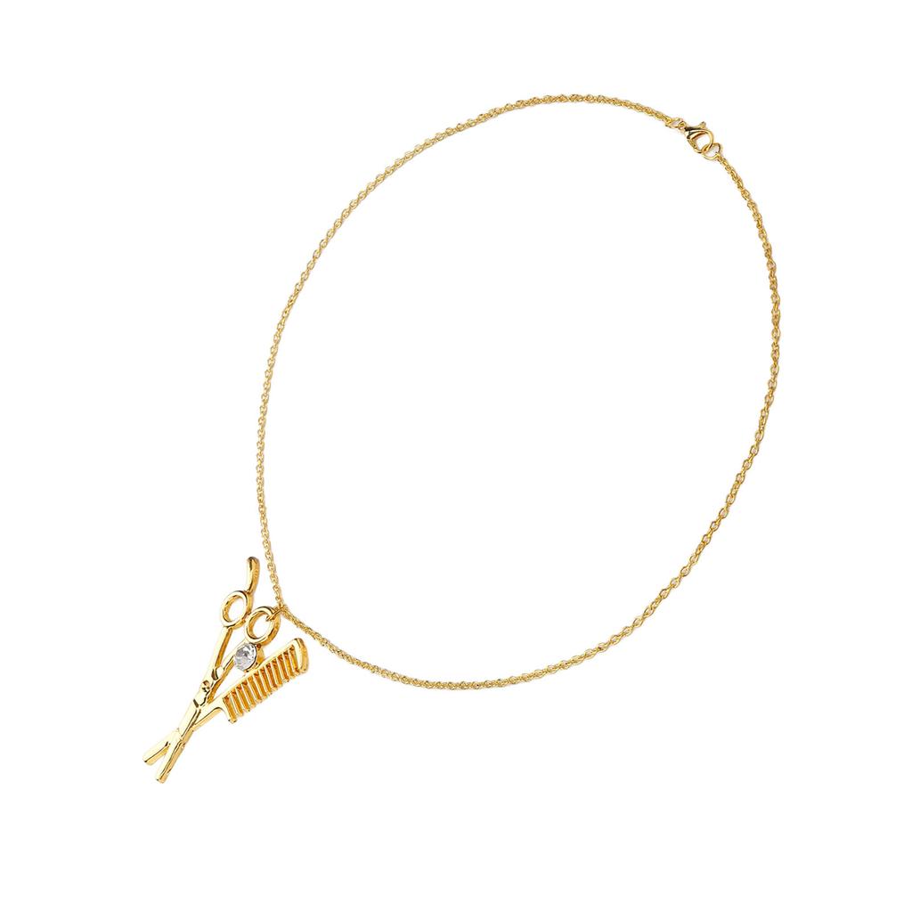 Sax Kam Hänge Halsband Legering Sax Kam Prydnader Utsökt Hår Stylist Hänge