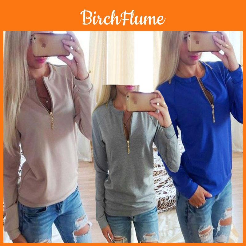 Elegant Women V Neck Casual Sweatshirt With Long Sleeves And Timeless Style