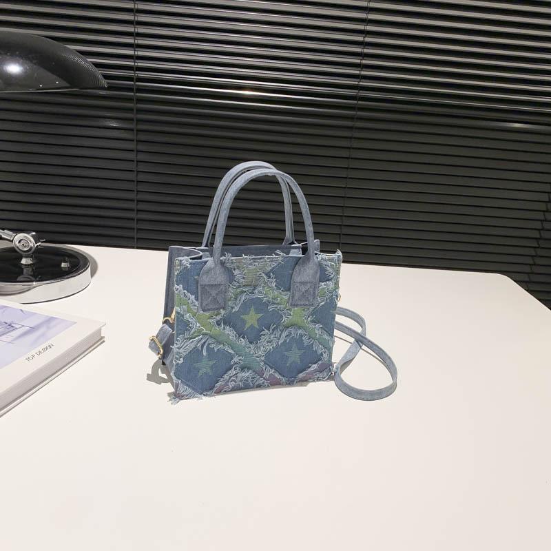 

Stylish Korean-inspired Women s Fashionable Small Square Crossbody Bag In Plaid Colors Star Blue