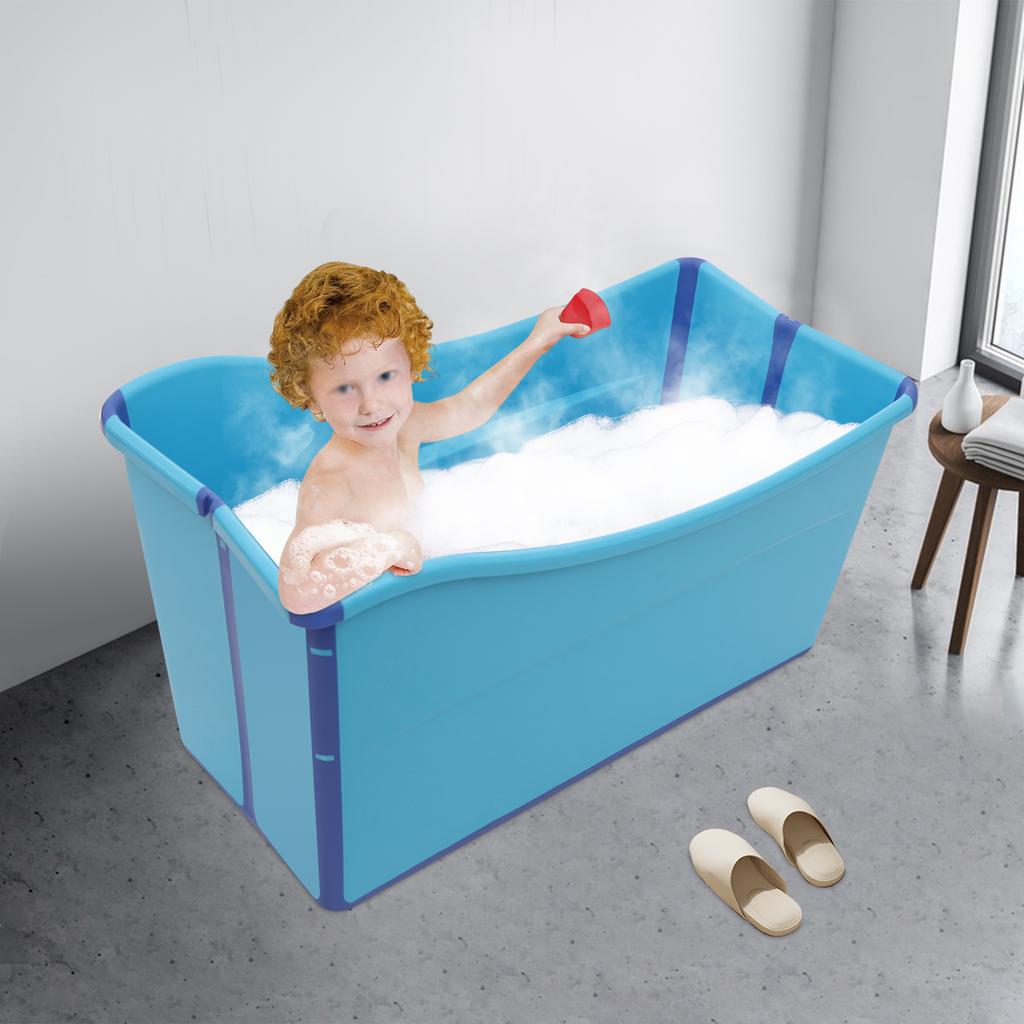 Große faltbare Badewanne, zusammenklappbare tragbare Wanne für Erwachsene & Reisen, tiefe Entspannungs-Spa-Wanne, kompakte Aufbewahrung, leicht