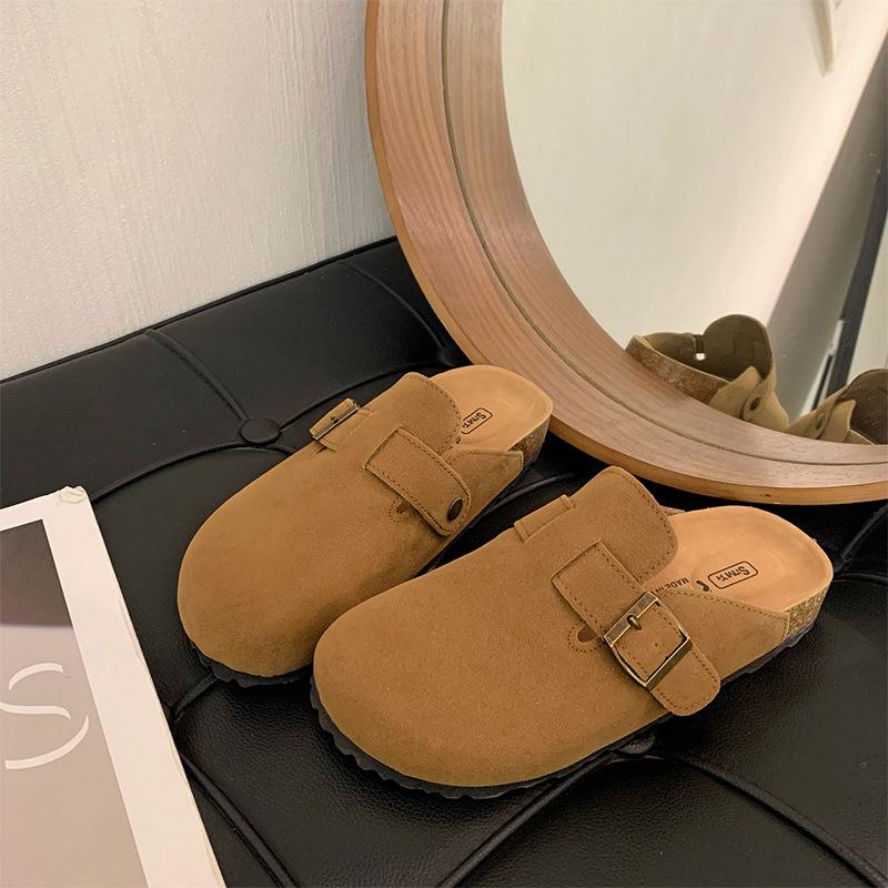 

A727 жіночі весняні 2025 нові ретро-сумки на товстій підошві, жіночі шльопанці з відкритим носком для вулиці Huiliya 40 верблюд