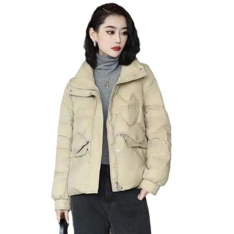 Women, Winter, 2025 New Model, Korean Version, Fashionable, Cotton Jacket, Temperament, Short Style, Stand Up Collar, Warm, Lightweight Jacket