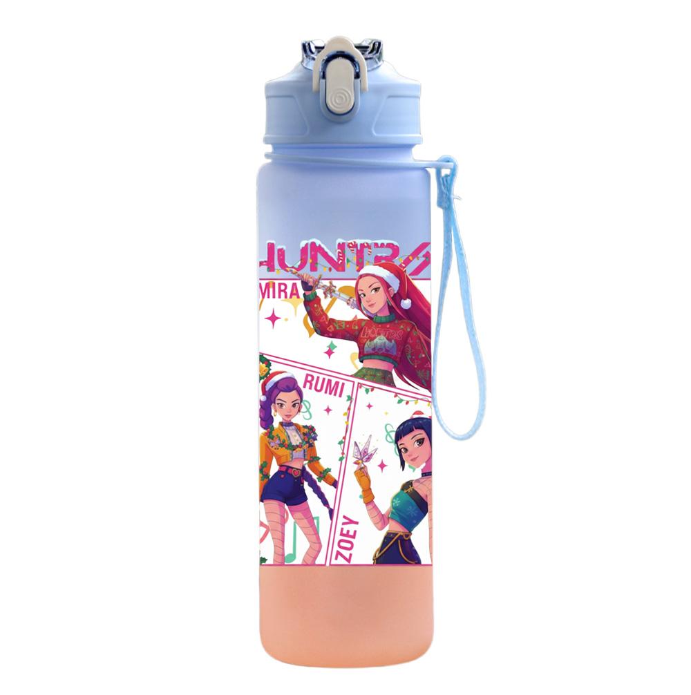 750Ml Water Bottle Anime Christmas K-Pop Demon Hunters Printed Large Capacity Drinking Cup Portable Outdoor Sports Water Cup Children Kid Gift
