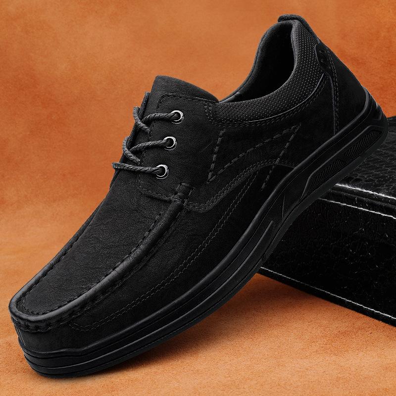 Men's shoes outdoor tooling shoes handmade casual shoes spring and autumn low-top leather matte cowhide leather shoes lace-up shoes