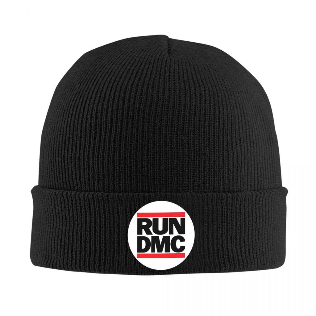 Run DMC Logo Warm Knitted Cap Winter Knit Bonnet Hat Skullies Beanies Hip Hop Caps for Unisex