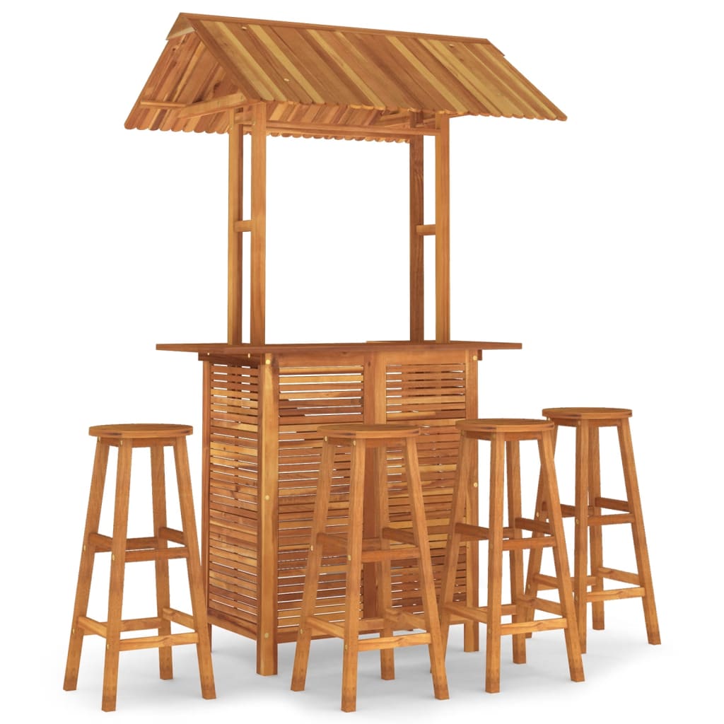 Vidaxl 5-Cz. Garden Bar Furniture Set, Solid Acacia Wood