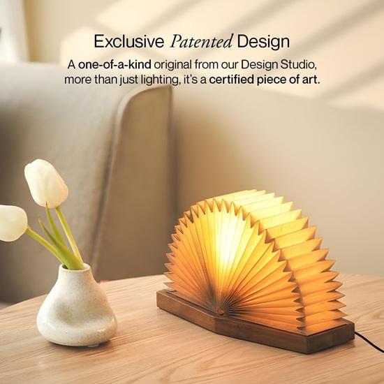 Foldable Linen Book Table Lamp Crafted from European Linen Patented Designs Ideal Lamp for Living Room Decoration, Bedroom, Office