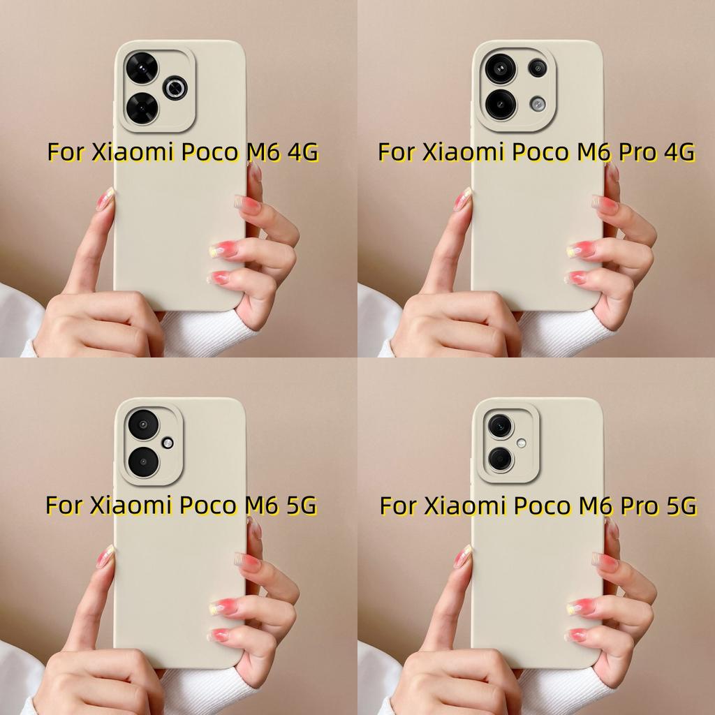 For Xiaomi Poco M6 Pro 4G 5G Casing Fashion Black Coconut Tree Liquid Silicone Soft TPU Cover For XiaomiPocoM6 M6Pro 4G 5G Funda