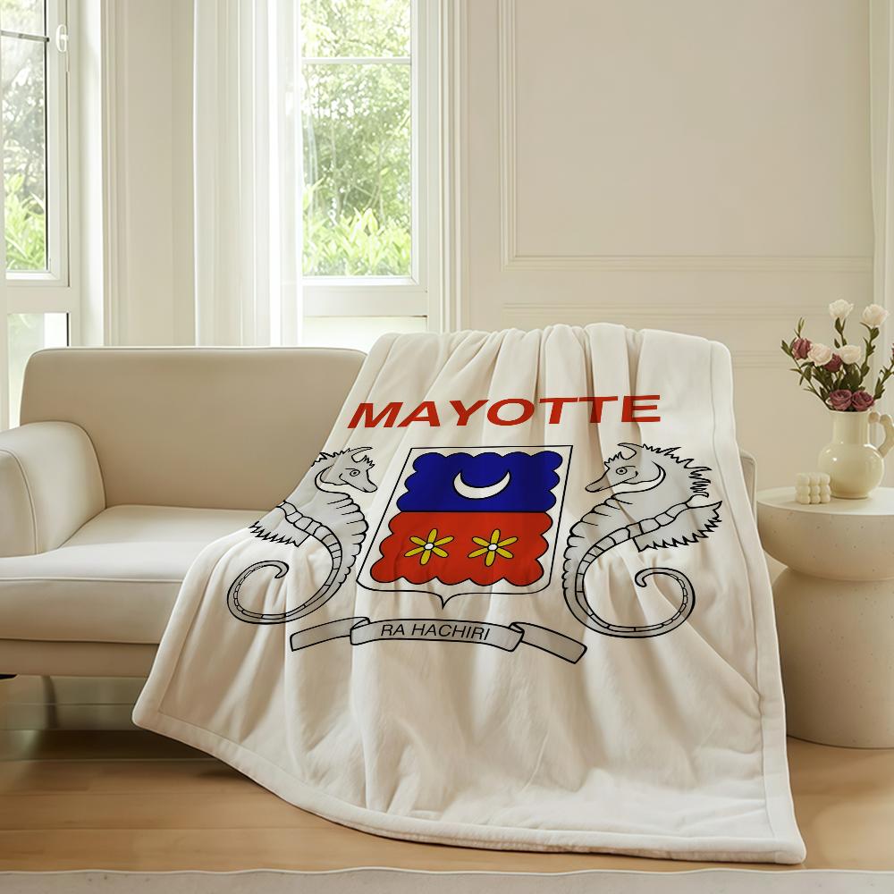 Nation flag M Mayotte flag Blanket For Sofa Office Bed Plane Travel Sleep Read Relax Camping Soft And Warm