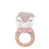 Crochet Baby Crochet Rattle Wood Ring Knitting Gym Toy Cartoon Bunny Rattles Toys  0-12 Months