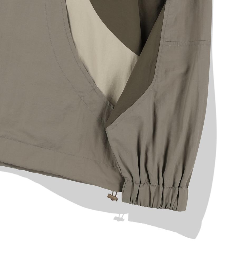 Not4Nerd 444 Logo Color Block Nylon Windbreaker Jacket - Beige
