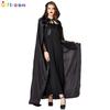 Large Size Adult Women's Theme Party Costume Witch Dress Dark Dress Cloak Set