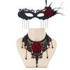 1 Set Dark Gothic Masquerade Mask Red Rose Gothic Choker Necklace  Halloween Party