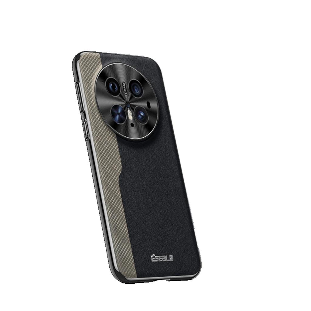 Applicable to Huawei mate70pro mobile phone case, carbon fiber pattern Mate60pro all-inclusive anti-drop electroplating ultra-thin leather case