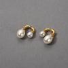 Summer Front And Rear Pearl Earrings Size Pearl Stud Earrings S925 Silver Needle Versatile Earrings Women