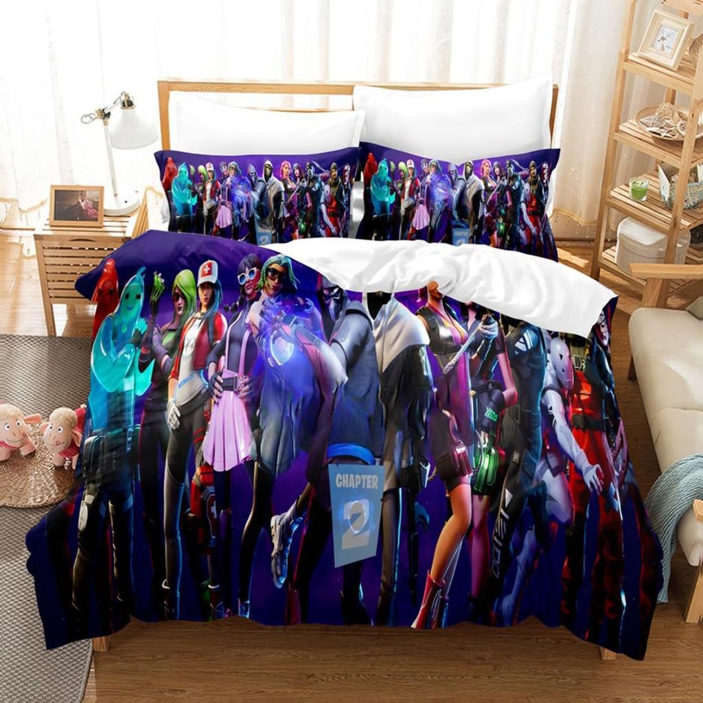 Fortnite Digital Printing Quilt Set Three-Piece Game Themed Home Textiles