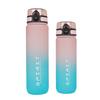 Water Bottle Gradual Change Matte Large Capacity Water Cup Elastic Cover Straw Cup 11OZ Portable Sports Kettle