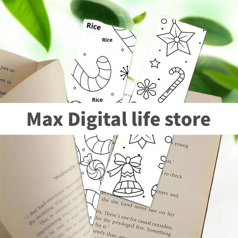 32Pcs Christmas Cartoon Bookmarks Minimalist DIY Line Filling Blank Bookmark Decorative Page Markers Gift For Book Lover