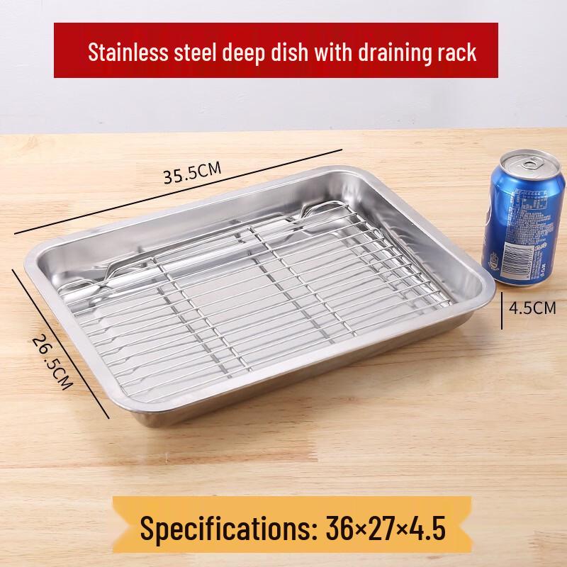 

Handuon Stainless Steel Square Tray with Cooling Rack Set