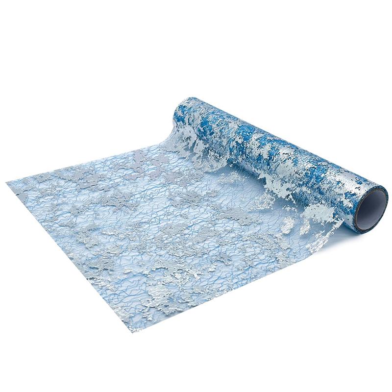 5 yardů třpytivý zlatý běhoun na stůl Horká ražba třpytivá bronzová fólie Síťovaný role Ubrousek na stůl Sprcha pro miminko Párty Svatba Vánoční dekor