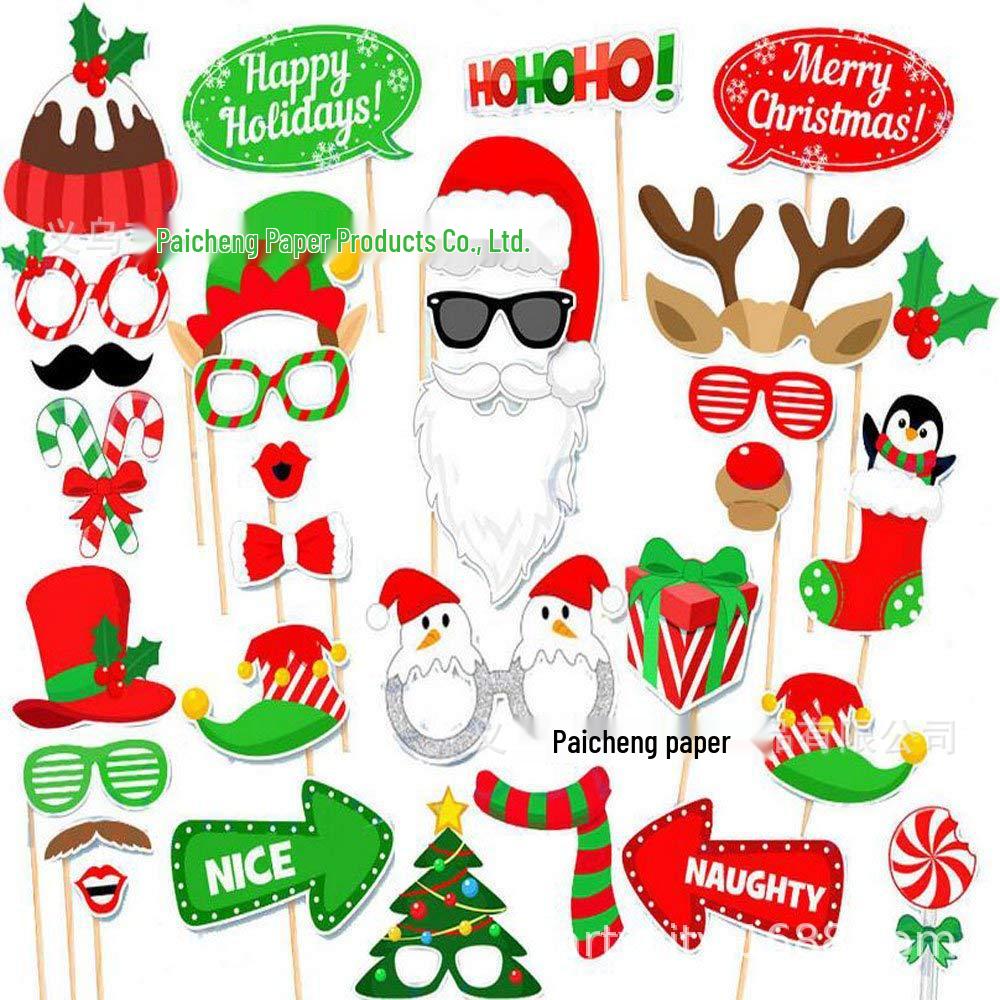 Christmas Snowman Photo Props: Festive Party Masks & Glasses
