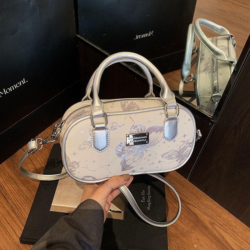 Retro Butterfly Embroidery Handbag Women Silver Plaque Large Capacity Shoulder Bag Ladies Elegant Premium Fashion Crossbody Bags