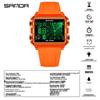 Sanda Men's & Women's Fashionable Dual Time Large Square Dial Luminous Waterproof Watch