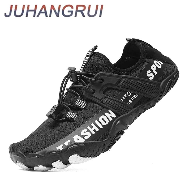 Unisex Outdoor Five-Finger Wading Shoes Breathable Mesh Rubber Sole Surfing Diving Swimming Shoes Slip-On Water-Resistant Sandal