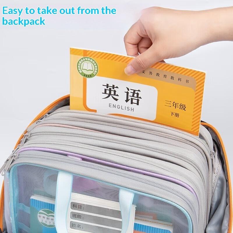 Mesh A4 File Organizer Bag 3 Layers Zipper Design Big Capacity Document Storage Pouch for Office Worker Student Daily Use