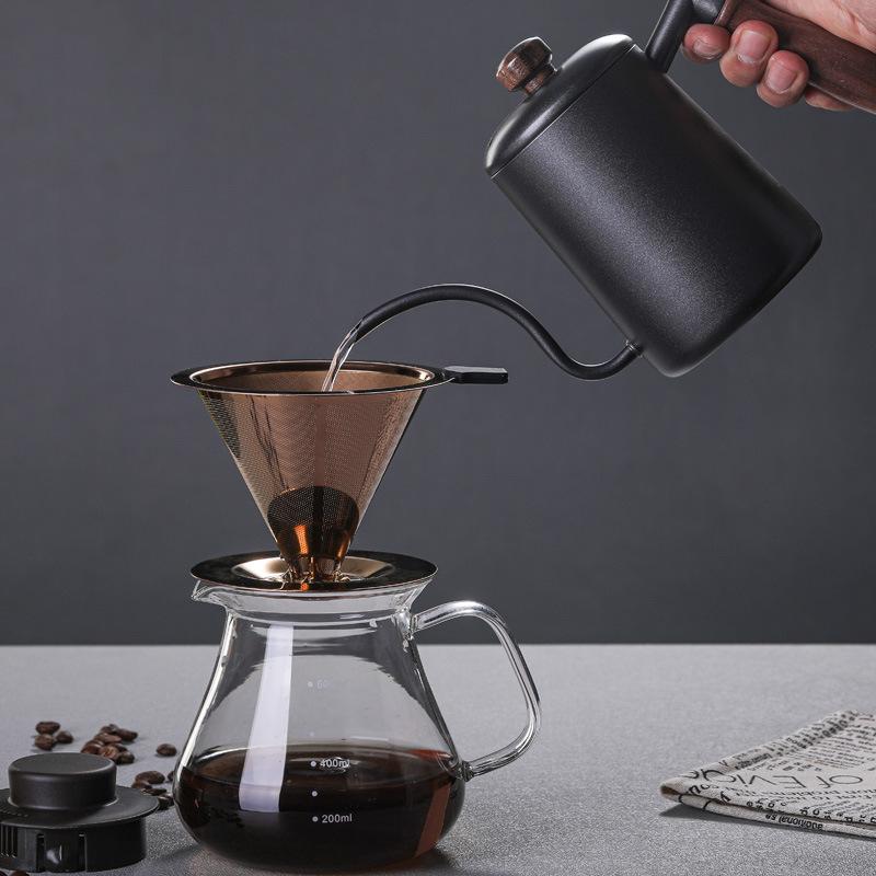 Hero hand brewed coffee pot glass can be heated high temperature resistant glass brewed coffee pot set sharing pot