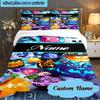 Custom Name Blox Fruits Bedding Set 3pcs, Bedding Set Including 1pc Duvet Cover And 2pcs Pillowcases for Bedroom, Dormitory Gift