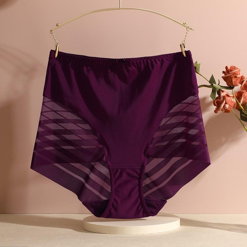 

Allofme женские трусы-боксеры из ледяного шелка, нижнее белье без следов, кружевное нижнее белье с высокой талией L фиолетовый