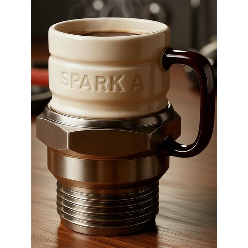 Zündkerzenbecher Industrieller Kaffeebecher Einzigartiges Auto-Geschenk Kaffeebecher mit Automobil-Thema Personalisierter Kaffeebecher für Mann Geburtstagsgeschenk