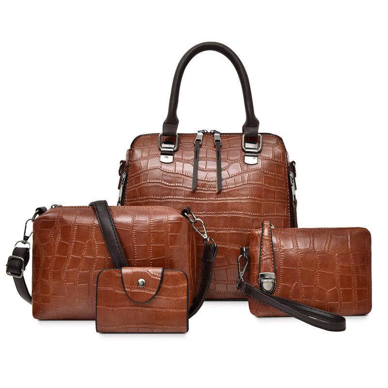 Women's Bag New Fashionable Four-piece Set, Mother and Child Bag, Large-capacity Shoulder Crossbody Handbag