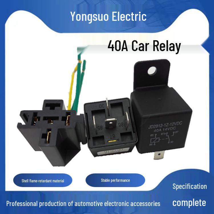 Universal 12V DC Automotive Relay Contacts for Car Horn, Flasher, Oil Pump, and Fog Light with Wiring Harness