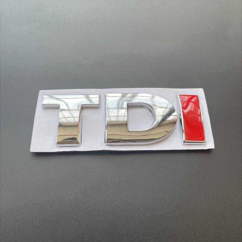 YKPSC1 3D Metal Logo TDI Emblem Car Front Grill Badge Rear Trunk Sticker For VW Golf 4 6 7 MK6 Polo Jetta Passat Accessories