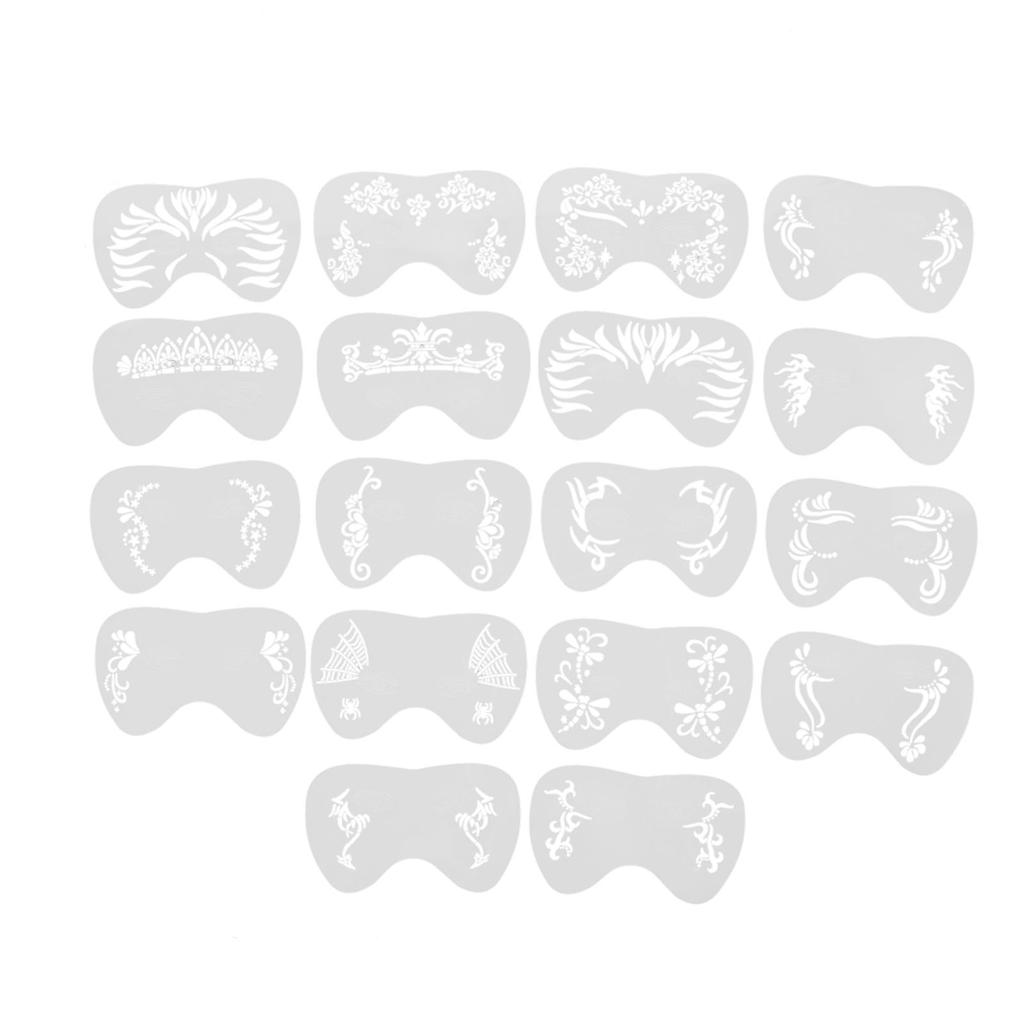 18pcs Face Paint Stencils Reusable Washable Face Body Painting Templates for Party Holiday