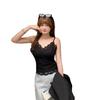 Ice Silk Lace Camisole with Built-in Bra Pads and Stylish Back