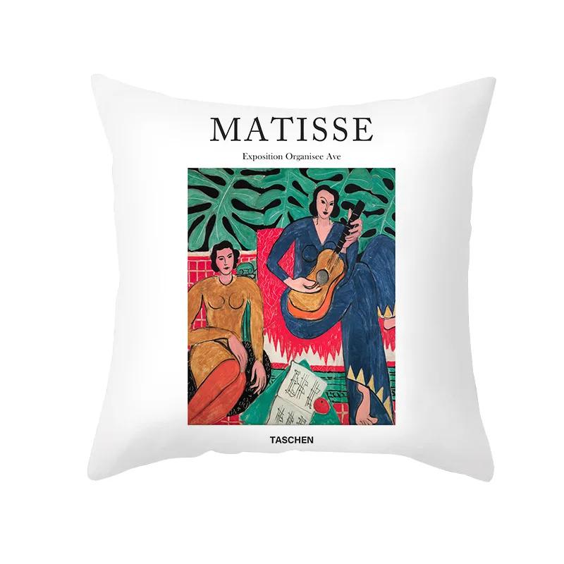 Obliečka na vankúš Portrét Maľba Poťahy na vankúše Slávna Maľba Matisse Dekoračný prehoz S Obývacia izba Domáca dekorácia x